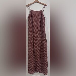 Whimsy + Row Checkered Maxi Dress in Brown